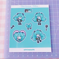 Image 3 of Chibi Vocaloid Hatsune Miku Sticker Sheet