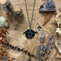 Pentacle Bats Enamel Necklace