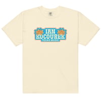 Image 1 of "Blue Stamp Flower Logo" Ivory T-Shirt