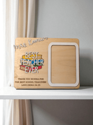 Image of Personalized Wooden Teacher Photo Frame, Teacher Appreciation Gifts, Cute Gifts for Teachers, Custom