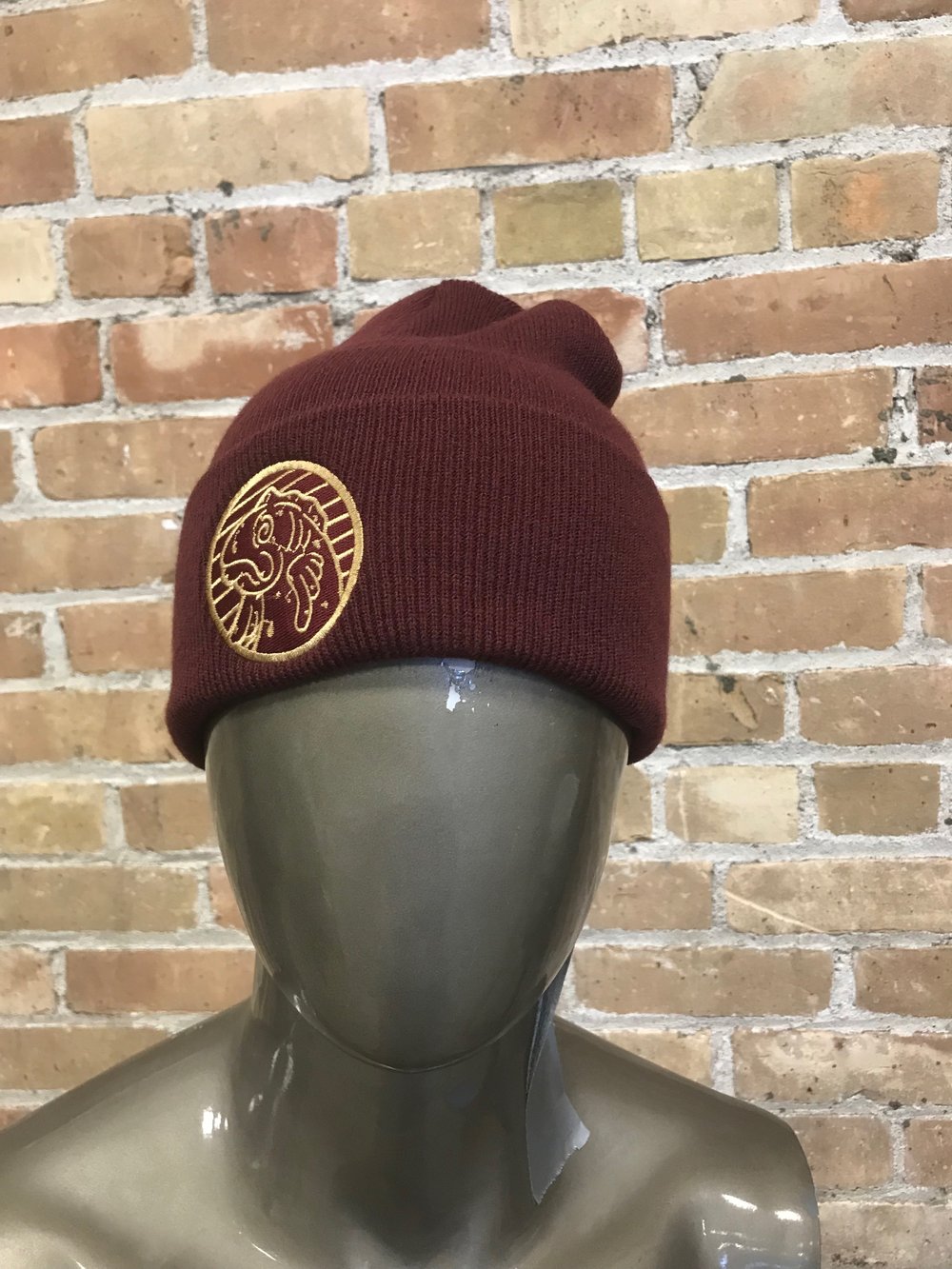 Maroon Trout beanie 