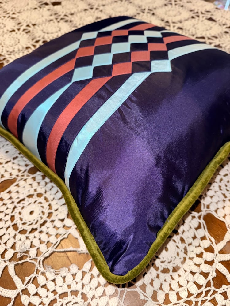 Osage Ribbonwork Pillow 18x18 Purple