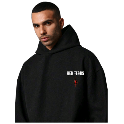 Image of Red Tears Tear Drop Pull Over Hoodie