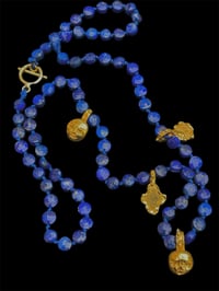 Image 1 of Tiny Lapis Moon Necklace 