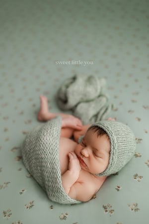 Image of Spring Sage Bubble Brim Bonnet + Wrap
