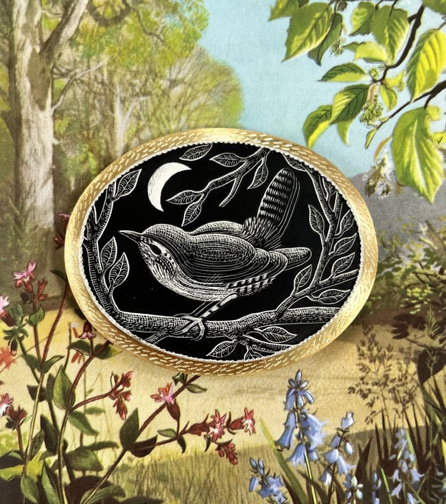 LARGE WREN BROOCH