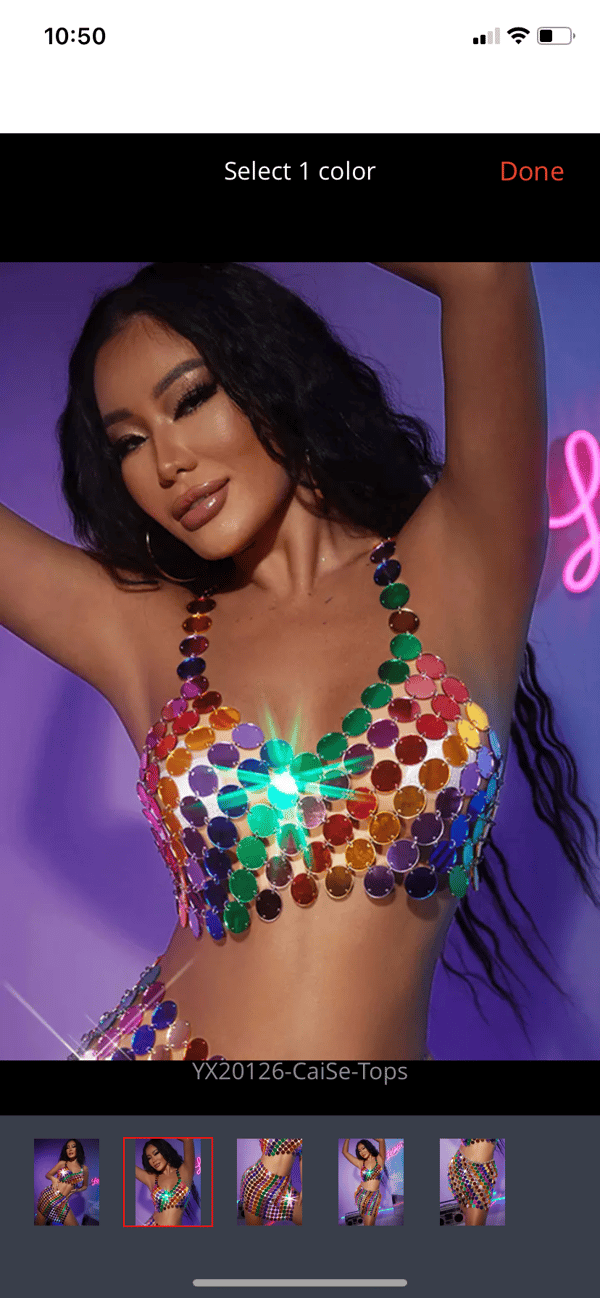 Image of Multicolor Sexy Sequin Top