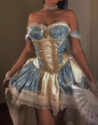 Image 3 of Blue Royalty Handmade Bridgerton-Inspired Corset Dress | One-of-One Regency Couture Gown