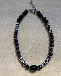 Image 2 of Onyx, Wood & Sterling Silver Contrast Necklace
