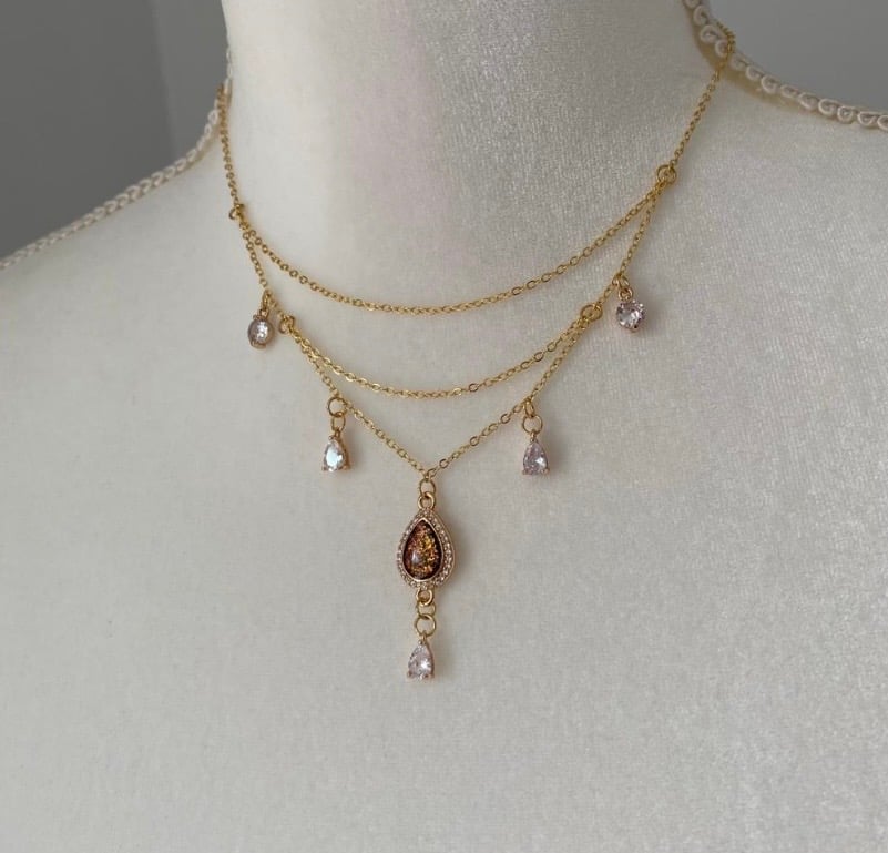Image of ✨Wine Sparkle Teardrop Choker Necklace ✨