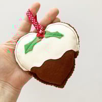 CHRISTMAS SALE Christmas Pudding Heart Decoration 