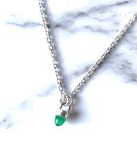 Image 1 of Handmade Sterling Silver Green Onyx Bullet Point Pendant 