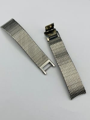 Image of Vintage 1970's mesh slim stainless steel gents watch strap bracelet band,New Old Stock,mint,17.5mm