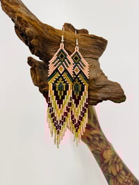 Image 2 of Mini pink feather earrings 