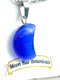 Image 1 of Blue Catseye Moon Necklace