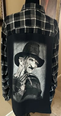 Vintage Black/Gray/White Flannel Shirt Freddy Krueger