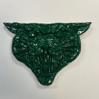 “Greens” Hand Painted Epoxy Leopard Head