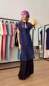 NAVY GUIPURE KAFTAN WITH TOGGLE