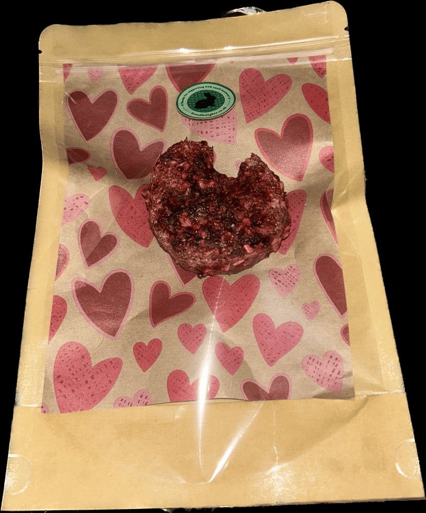 Image of  Valentines heart shaped dehydrated banana infused loofah slice with strawberries