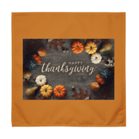 Image 5 of cloth napkins ( Happy Thanksgiving with orange)