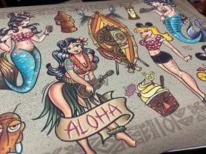 Image of 11”x14” Disney Tiki 6 Sheet Flash (Std Cardstock) Set with line stencil sheets 
