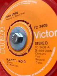 Image 5 of Edwin Starr; H.A.P.P.Y. Radio, Framed 7” red translucent vinyl recordrecord