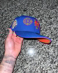 Image 4 of  1 of 1 ORANGE BRIM NY METS CUSTOM FITTED CAP
