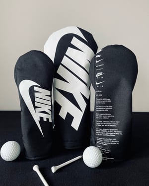 Image of PreOrder Custom Upcycled Nike Headcover Set - White/Black