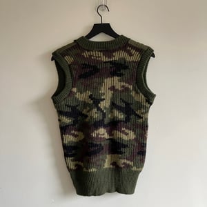 Image of LL Bean Made in England Wool Camouflage Vest