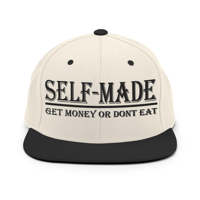 Selfmade Snapback Hat blk writing 