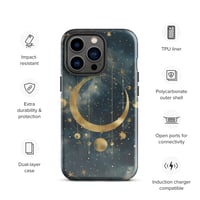 Image 24 of Blue and Gold Celestial Moons Design Tough Case for iPhone®