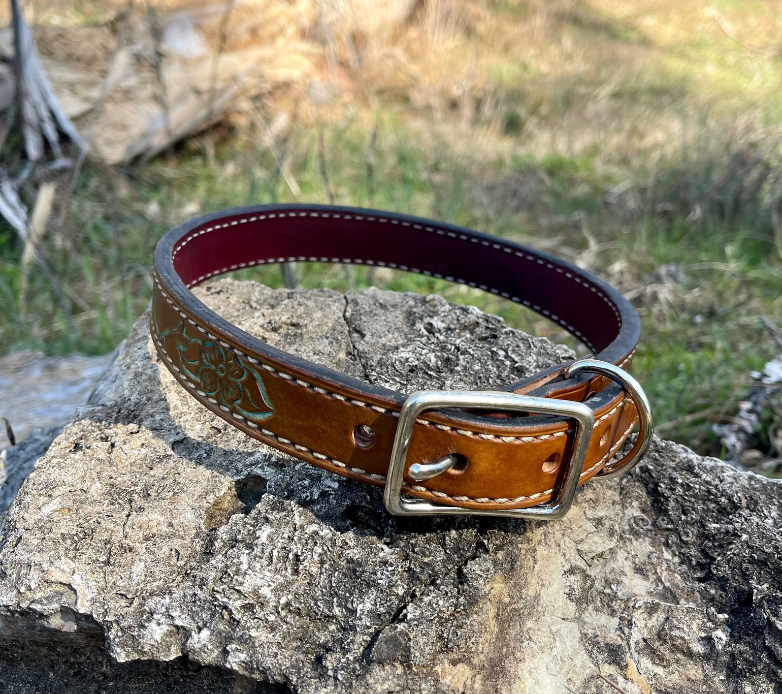 Tooled Dog Collar | Rockin' Hollow Ranch Tack