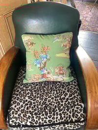 Image 6 of Western green cowboy cushion cover with black piping