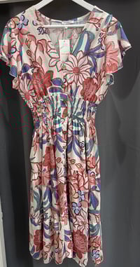 Image 3 of Aztec Flower Button Midi Dress