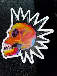 Image 2 of punk skull die cut sticker 