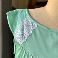 Image 4 of Mint Green Floral Lace Nightgown Large