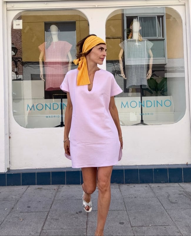 LILAC SHORT KAFTAN WITH ROUND EDGES