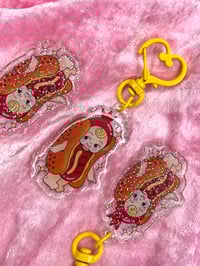 Hotdog Kewpie Glitter Keyring 