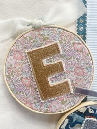 Image 3 of Liberty Glitter Initial Hoop