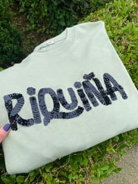 Image 5 of Camiseta bordada a man. RIQUIÑA VERDE. Moi oversize. Talla única!