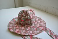 Image 5 of Reworked Wide Brim Hat Red India Flower Medium 