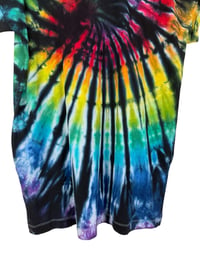 Image 4 of L 100% Cotton Short T-Shirt Dress with Pockets in Rock-n-Roll Tie Dye