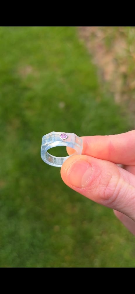 Image of Aquamarine signet with Sapphire 