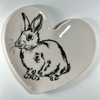 Porcelain Heart Rabbit Plate