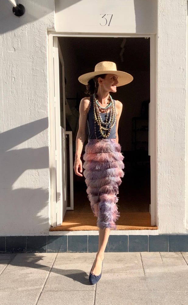 PURPLE FRINGES SKIRT