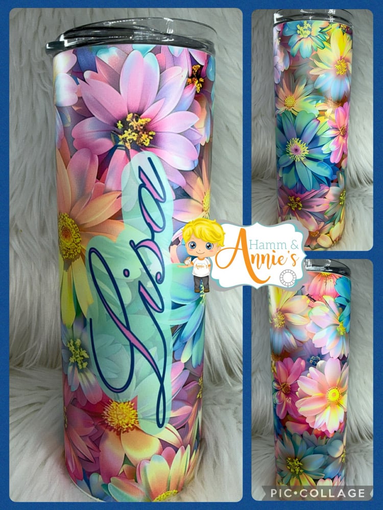 Image of 20oz Glow in the dark Flower Tumbler 