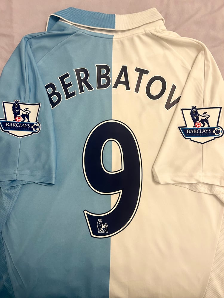 Image of Tottenham Hotspur "BERBATOV 9" 125th Anniversary 2007/08 Shirt + PL patches (L)