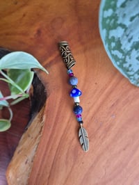 Image 1 of Bronze Feather Dangle Bead with Sodalite 