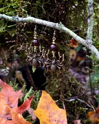 Image 2 of Garnet Arachnid Earring 