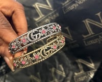 Image 2 of GG Antique Pink Crystal Cuffs